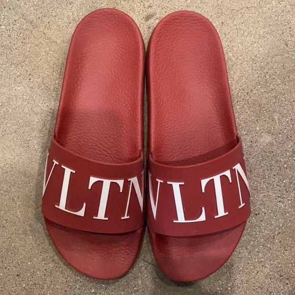 Valentino Black Gaia Leather Slide Sandals, IT43/US10 Valentino Black Footbed Gaia Leather Slide Sandals, IT43  main image 2